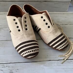 Osborn for Lem Lem Casual Lace Up Shoes in Cream/Black